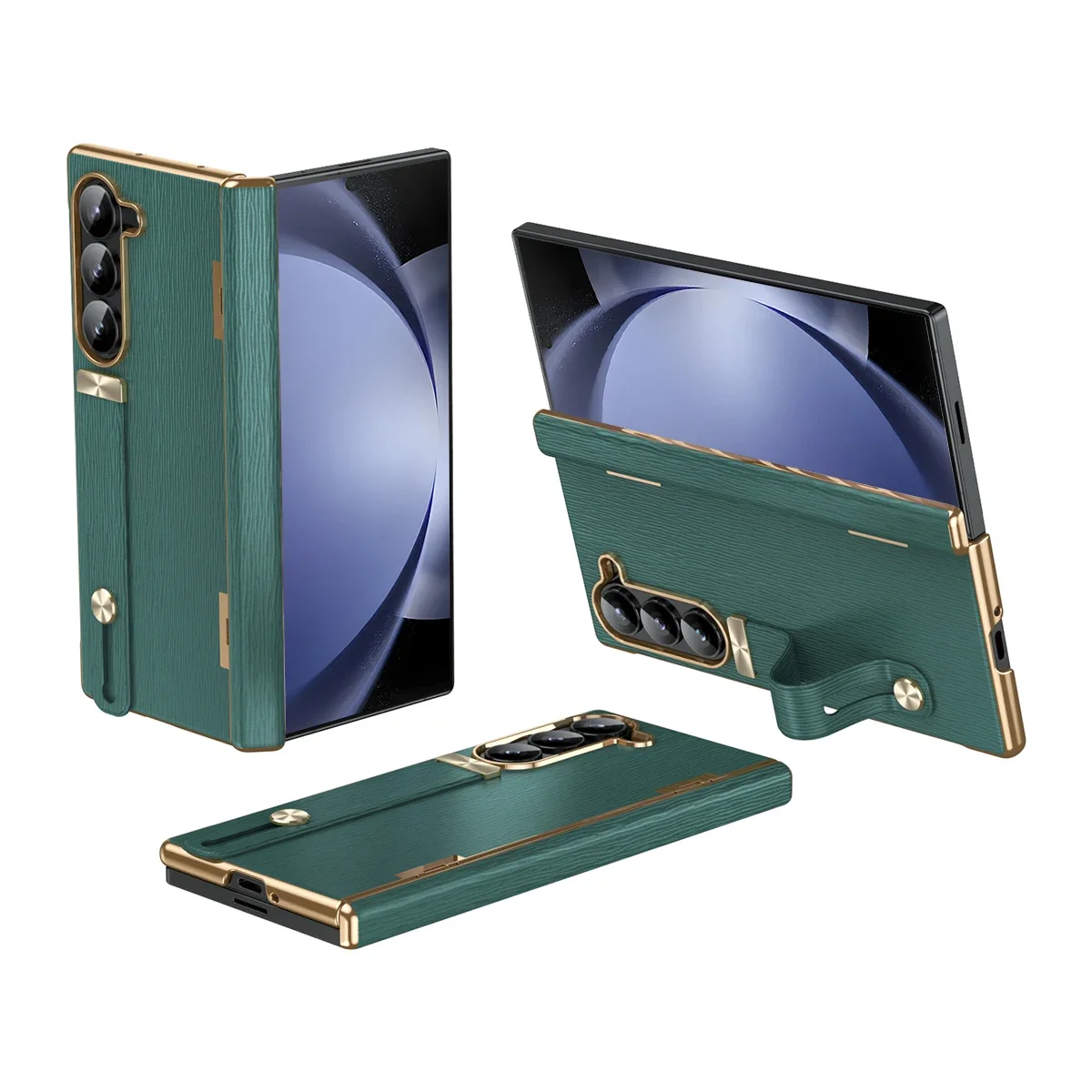 Ultra-Thin Matte Electroplated Shockproof Folding Case with Hinge Protection