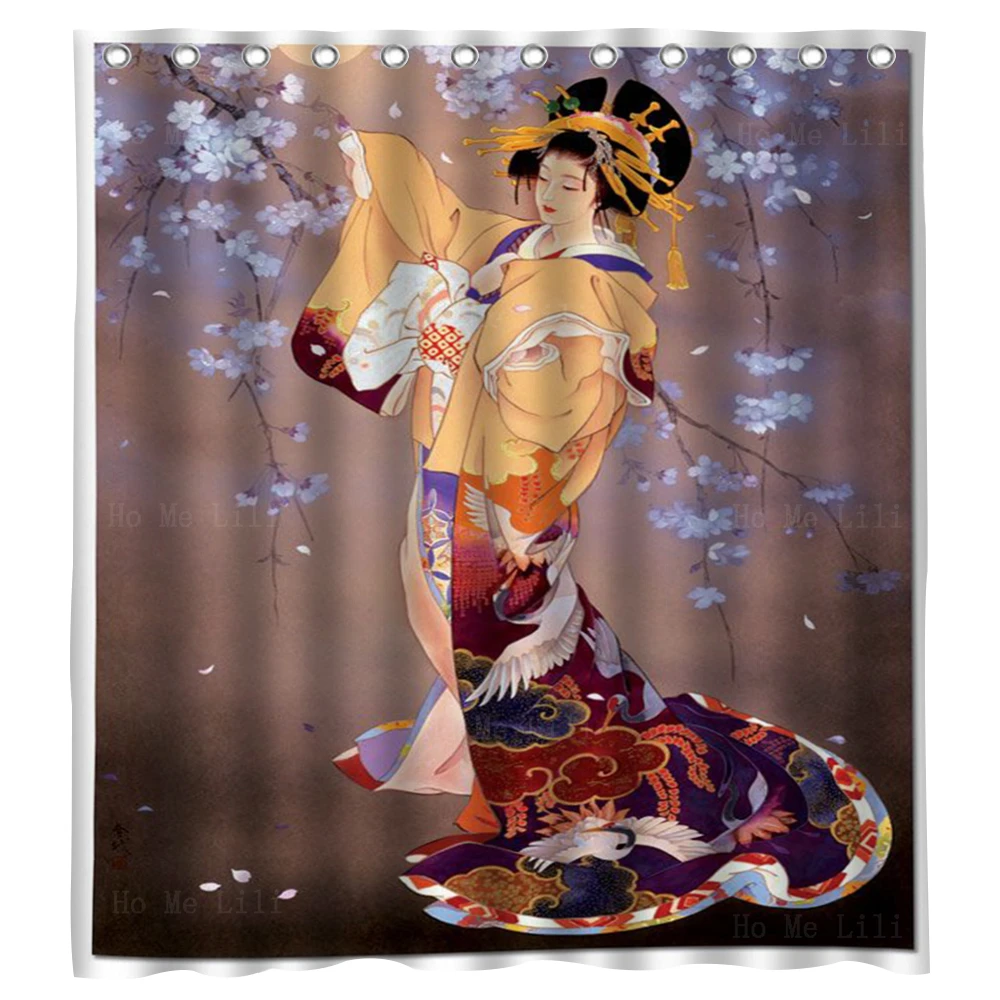 

Anime Geisha Beauty Japan Dream Sakura Landscape Scenery Japanese Art Shower Curtain By Ho Me Lili For Bathroom Decor