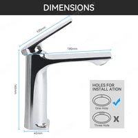 แกนทองเหลืองก๊อกน้ำซิงค์ห้องน้ำแบบทันสมัยจับเดี่ยวติดตั้งบนดาดฟ้าอ่างล่างหน้าก๊อกน้ำร้อนและเย็น 6