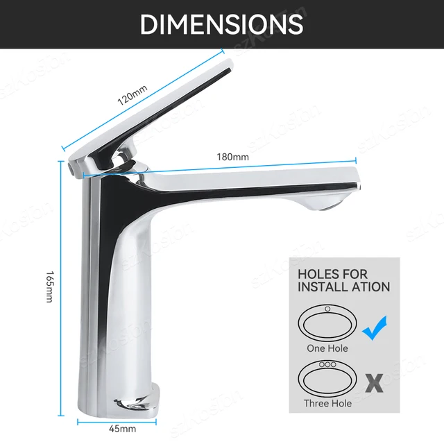 แกนทองเหลืองก๊อกน้ำซิงค์ห้องน้ำแบบทันสมัยจับเดี่ยวติดตั้งบนดาดฟ้าอ่างล่างหน้าก๊อกน้ำร้อนและเย็น 6