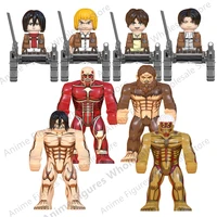 WM6148 Attack on Titan Levi Ackerman Eren Mikasa giant Annie Japanese anime bricks mini action toy figures building blocks Gifts 1