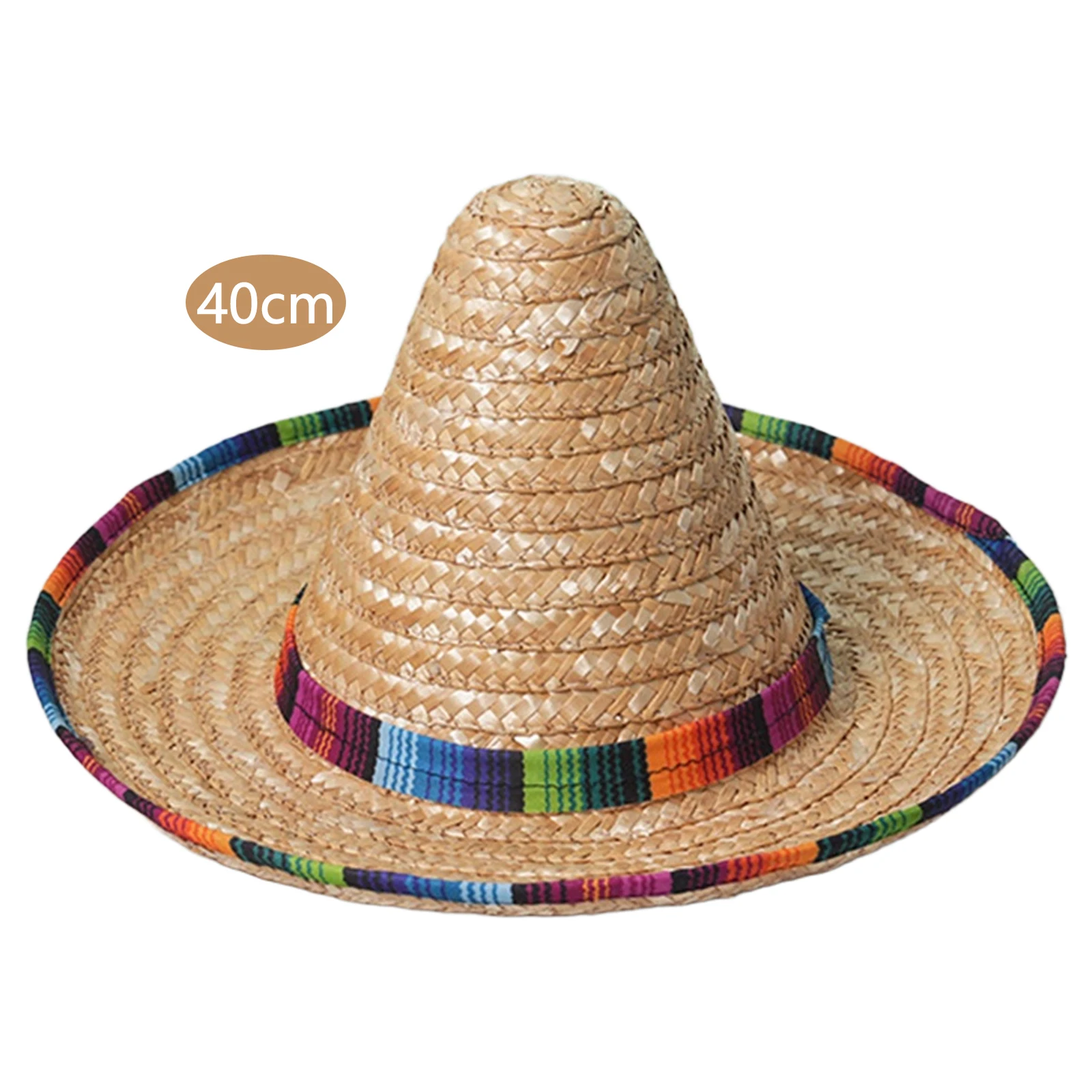 Mexikanischer Hut aus Bambusgeflecht, Sombrero-Hut für Halloween, Karneval, Party, traditionelle Kostüm-Requisiten für Erwachsene, Kopfbedeckung, Mütze – Detail 12