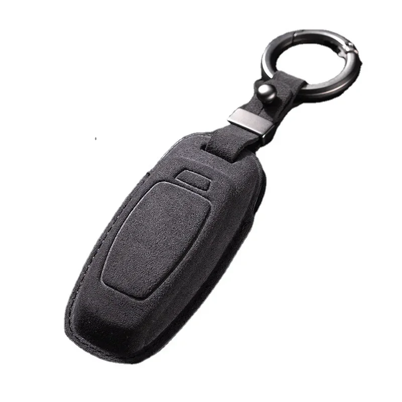 Premium Leather Suede Key Cover for Car Flip Keys - Stylish Auto Accessories Key Holder