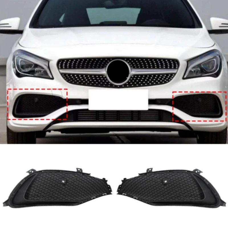 

2Pcs Front Bumper Grille Replacement Fog Light Cover for CLA180 CLA200 CLA250