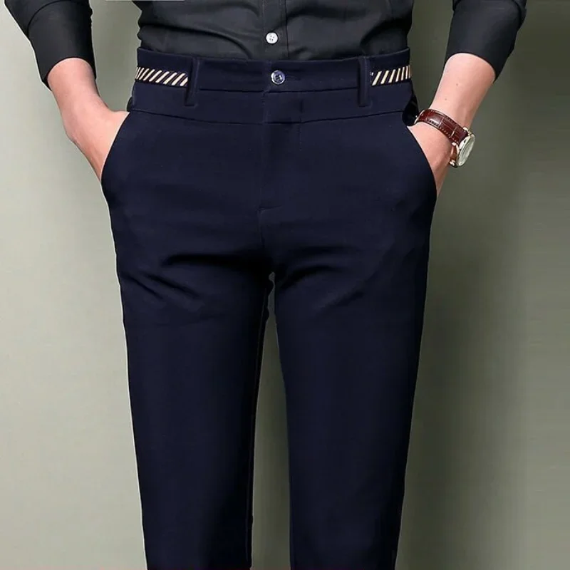 Men Pants Stretch Pants Business Pants Suit Pants Black Suit Pants for Men Spring and Autumn Stretchy and Non-Ironing Office Trousers Slim Fit Formal Pants for Men Dress