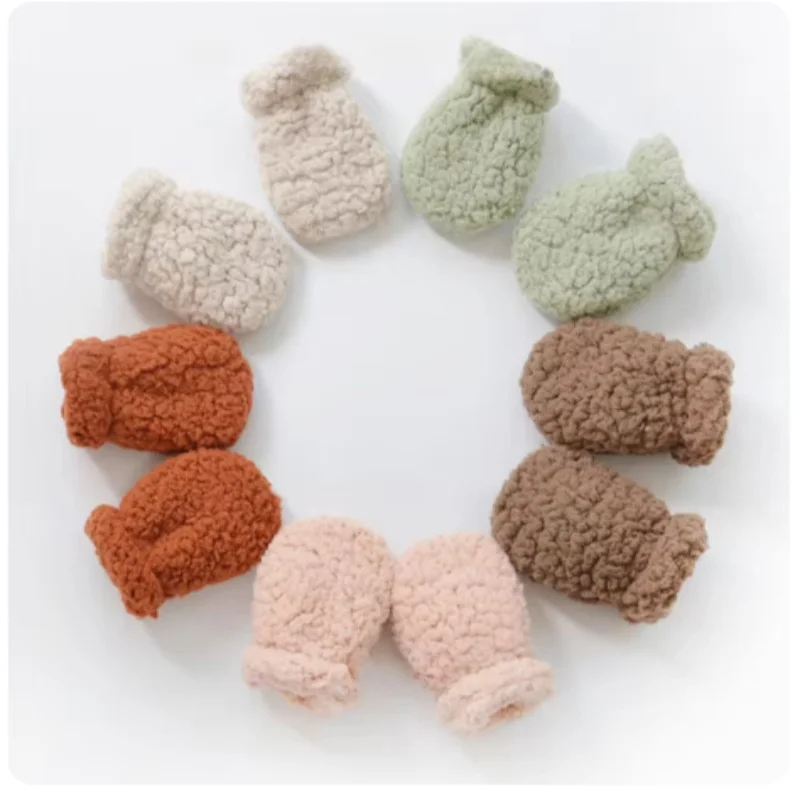 anti scratching gloves winter gloves baby mittens Autumn Winter Thicken Warm Gloves for Newborn Baby Mittens Kids Boy Girl Plush Anti-scratch Face Gloves Accessories