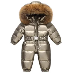 Children's Waterproof Winter Hooded Snowsuit with Faux Fur Trim - 3T (Gold)