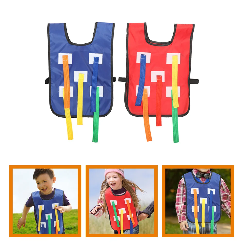 2 Sets Tail Pulling Vest Kids Chasing Game Belt Childrens Toys Fabric Equipment Sports Activity Catch Tail Underwear Tank