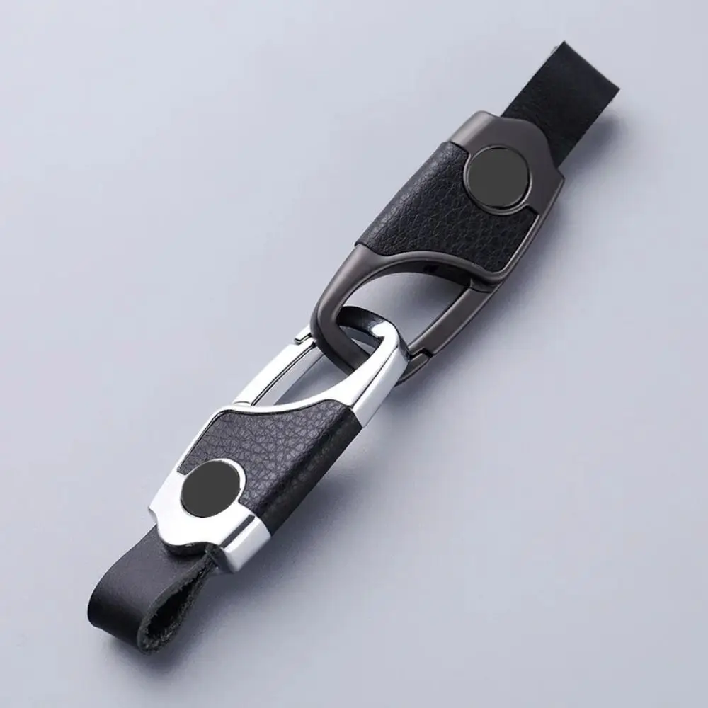 SyFednn Portachiavi Auto in Pelle, Portachiavi Personalizzato Uomo Donna, Accessori Chiave Auto/Moto Regalo Coppia, Nero