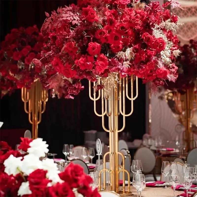 

1pcs 2pc4pcs5pcs 6pcs10pcs Wedding decoration wedding metal gold flower stand vase arch tree centerpieces for table decor modern