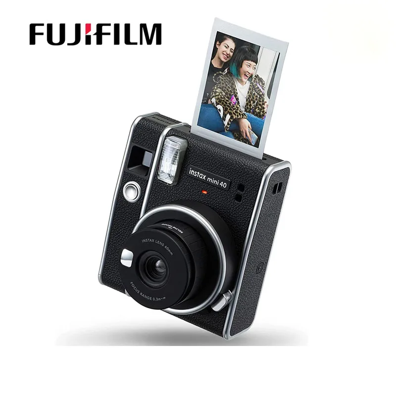 Nuovo Fujifilm Instax Mini 40 Fotocamera Istantanea In Pellicola Nera E Fuji Photo Paper / Fuji Ffilm In Bianco E Nero Time Film Photo Paper