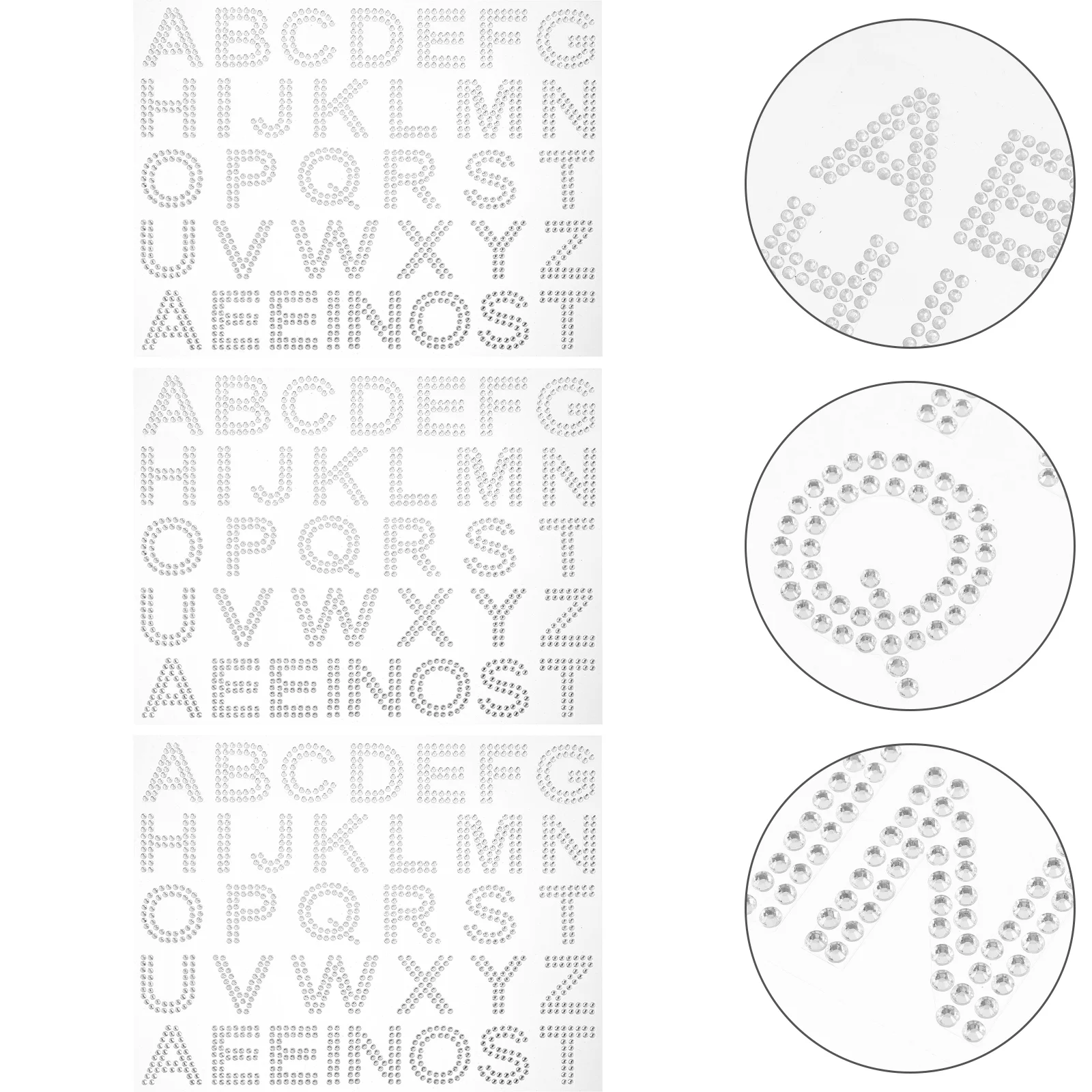 

6 Sheets Stickers Scrapbooking Rhinestone Self Adhesive Rhinestones DIY Decorative Acrylic Letter