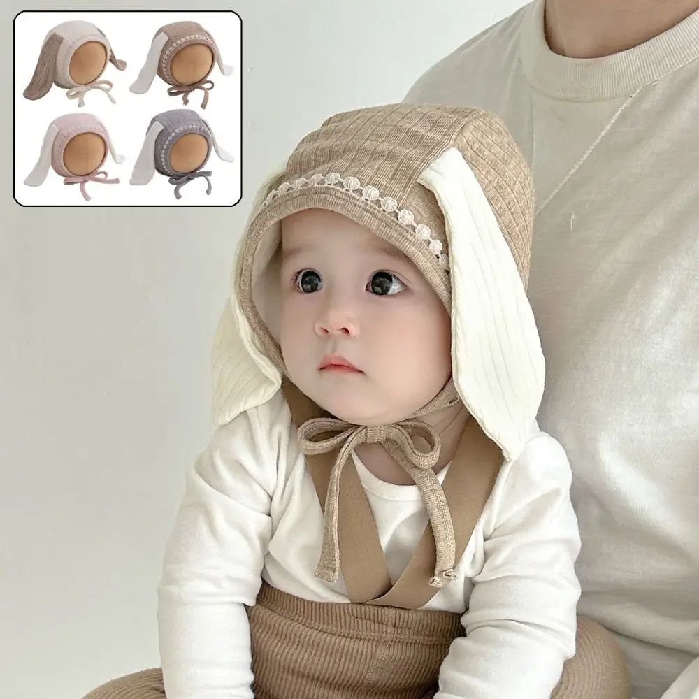 INS Cute Baby Ear Protection Hats Sweet Soft Newborn Beanie Hat Windproof Long Ear Baby Fetal Cap Winter