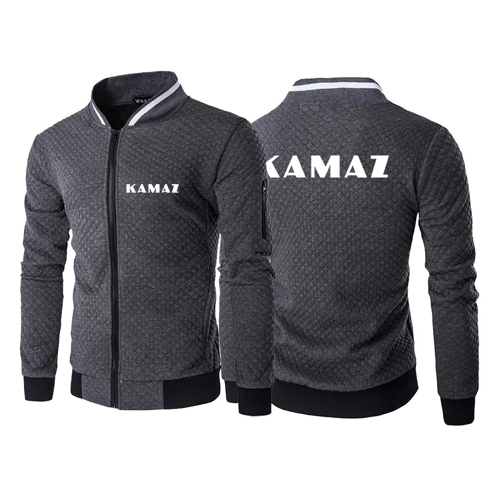 sun hoodie KAMAZ 2022 Men's New Zipper Hoodies Casual Cardigan Sweatshirt Round Neck Jacket Slim Fit Long Sleeve Coats Hot Fashion Clothes grey sweatshirt
