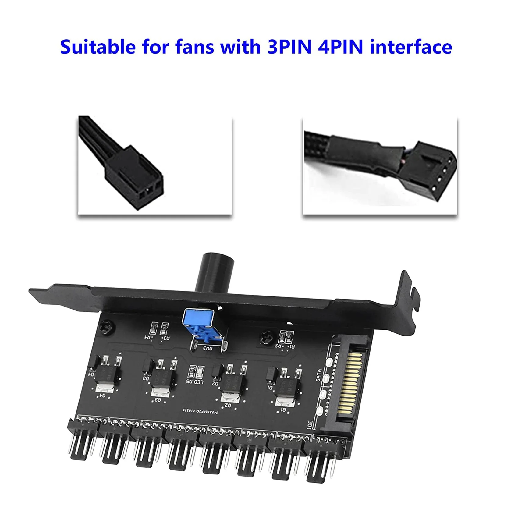 PC 선풍기 허브 냉각 선풍기 속도 컨트롤러, CPU 케이스 HDD VGA PWM 선풍기 PCI 브래킷 전원, 12V 선풍기 (SATA), 8 채널