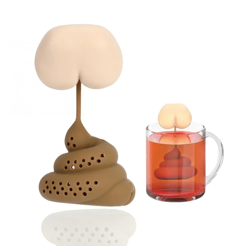 Strainer Tea Accessories Reusable Silicone Tea Infuser Creative Poop Shaped Funny Herbal Bag Coffee Filter Diffuser tea infuser tea strainer tea filter