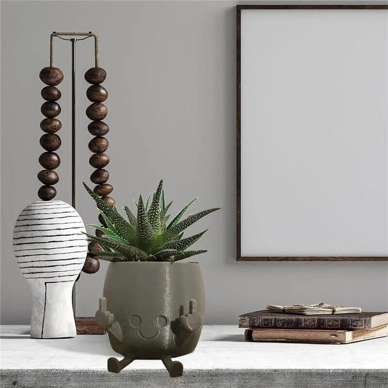 Sfbef18df13e14a0b9f8025ce2b4aaa64i Creative Middle Finger Flower Pot | Plant Flowerpot