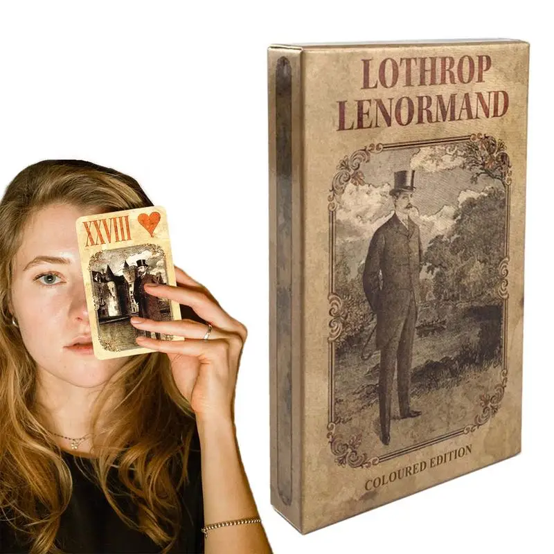 

Lothrop Lenormand Oracle Cards Fortune Telling Divination Tarot Deck English Version Family Party Leisure Table Game