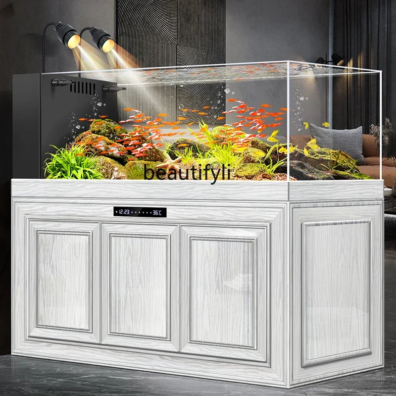 

Fish Tank Living Room Intelligent Stream Tank Super White Ecological Aquarium Chinese Bottom Filter Change Water