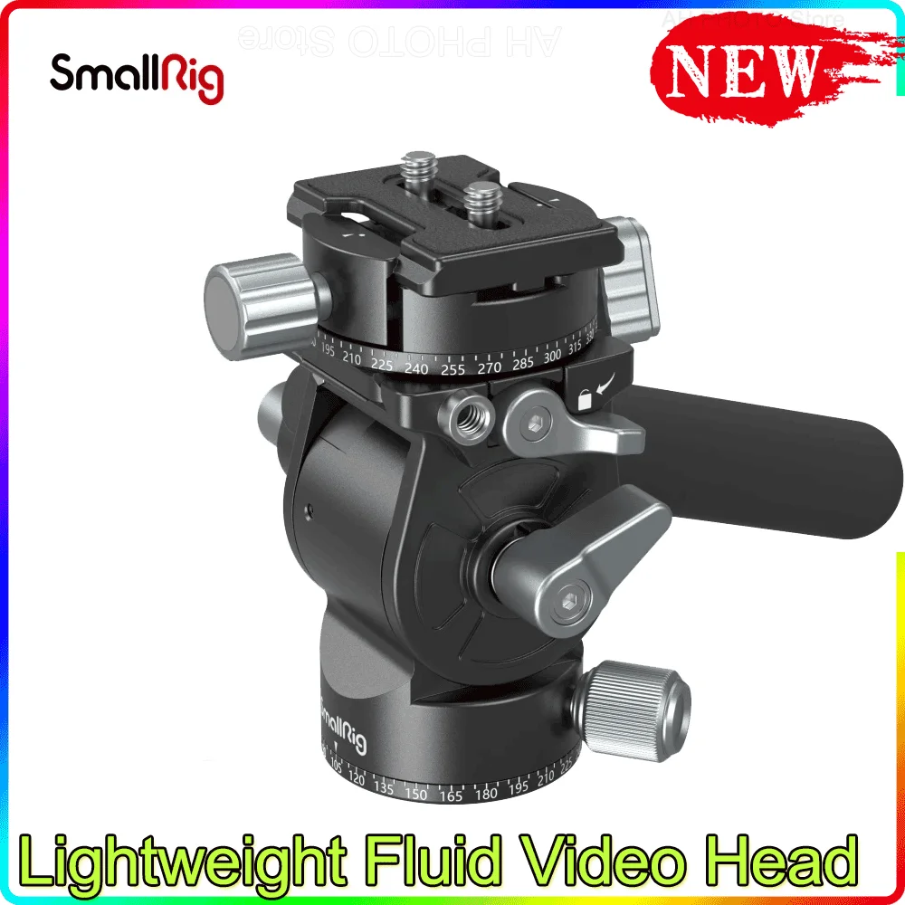 SmallRig Lightweight Fluid Video Head 360 Swivel with a Removable Telescopic Handle Adjustable Lightweight Portable 3457