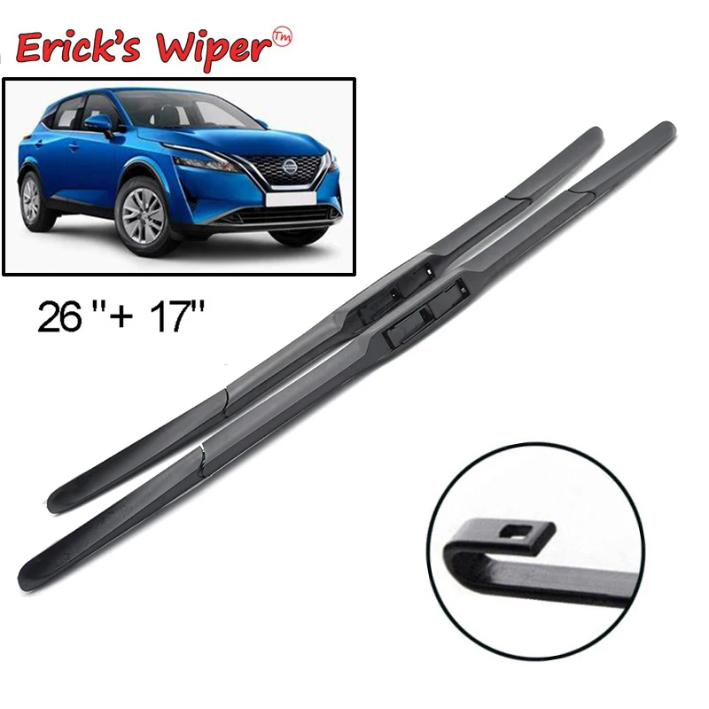 

Erick's Wiper LHD Front Wiper Blades For Nissan Qashqai J12 2021 - 2024 Windshield Windscreen Window Car Rain Brushes 26"+17"