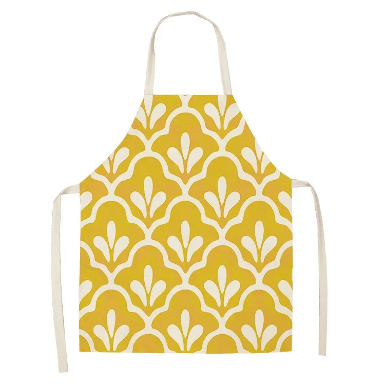 

1Pcs Flower Lotus Pattern Women Lady Apron for Home Kitchen Restaurant Cooking Bib Aprons Catering Anti-Fouling 55*68cm