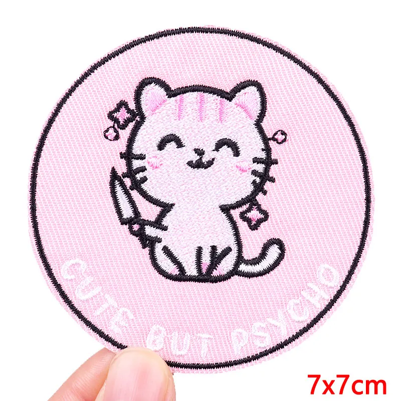 Neue Tier katze Stickerei Patch Tier Patch Eisen auf Patches für Kleidung Jacken nähen Applique Cartoon Patches für Kleidung DIY – Detail 35