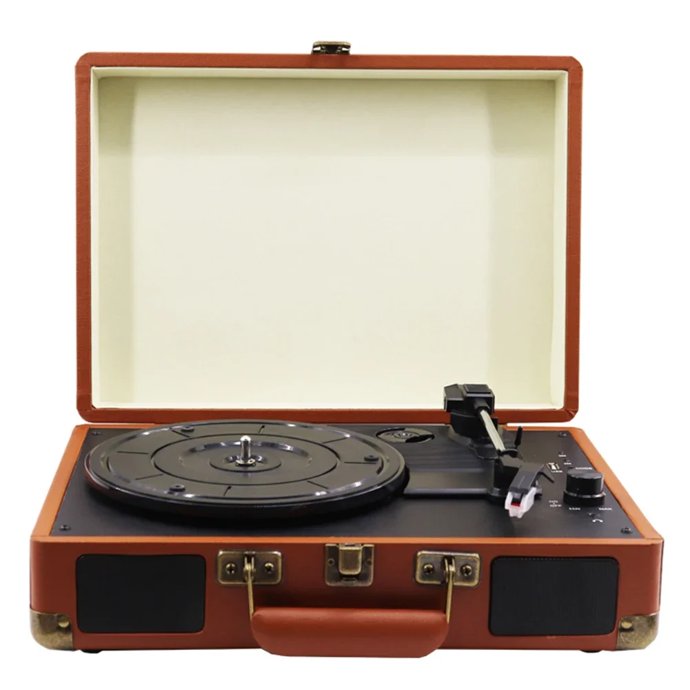 Retro Vinyl Record Player Bluetooth-Compatible Turntable Record Player Nostalgic Style for Entertainment