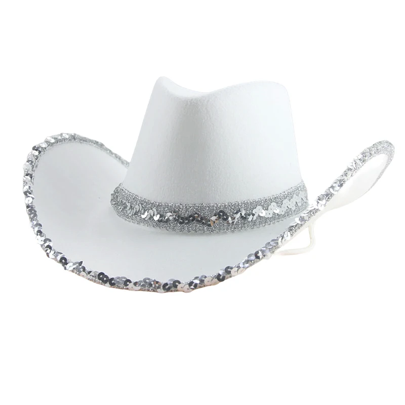 Sequin Cowboy Hat for Men And Women Western Cowboy Cowgirl Caps Birthday Valentine's Day Party Headwear Cosplay Prop cowgirl hats cowboy hats