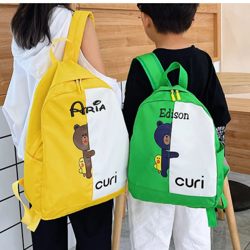 

Children's Men's Backpack For Outdoor Travel Backpack With Customized Name Kindergarten Female Student Backpack