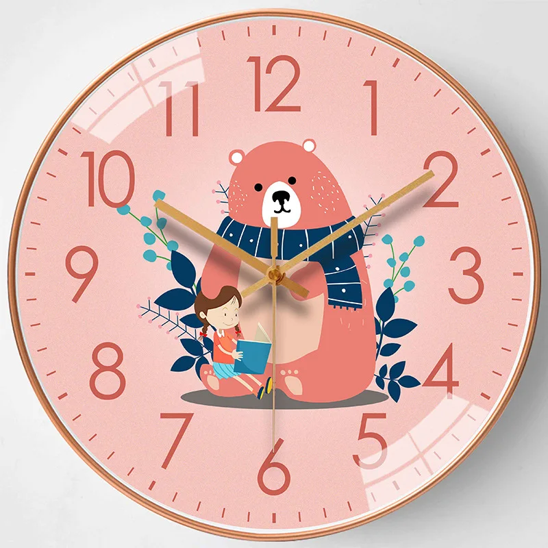 

8 Inch Large Wall Clock Decor For Children Living Room Bedroom Kitchen HD Mirror Silent Environmental Friendly Timepiece Home