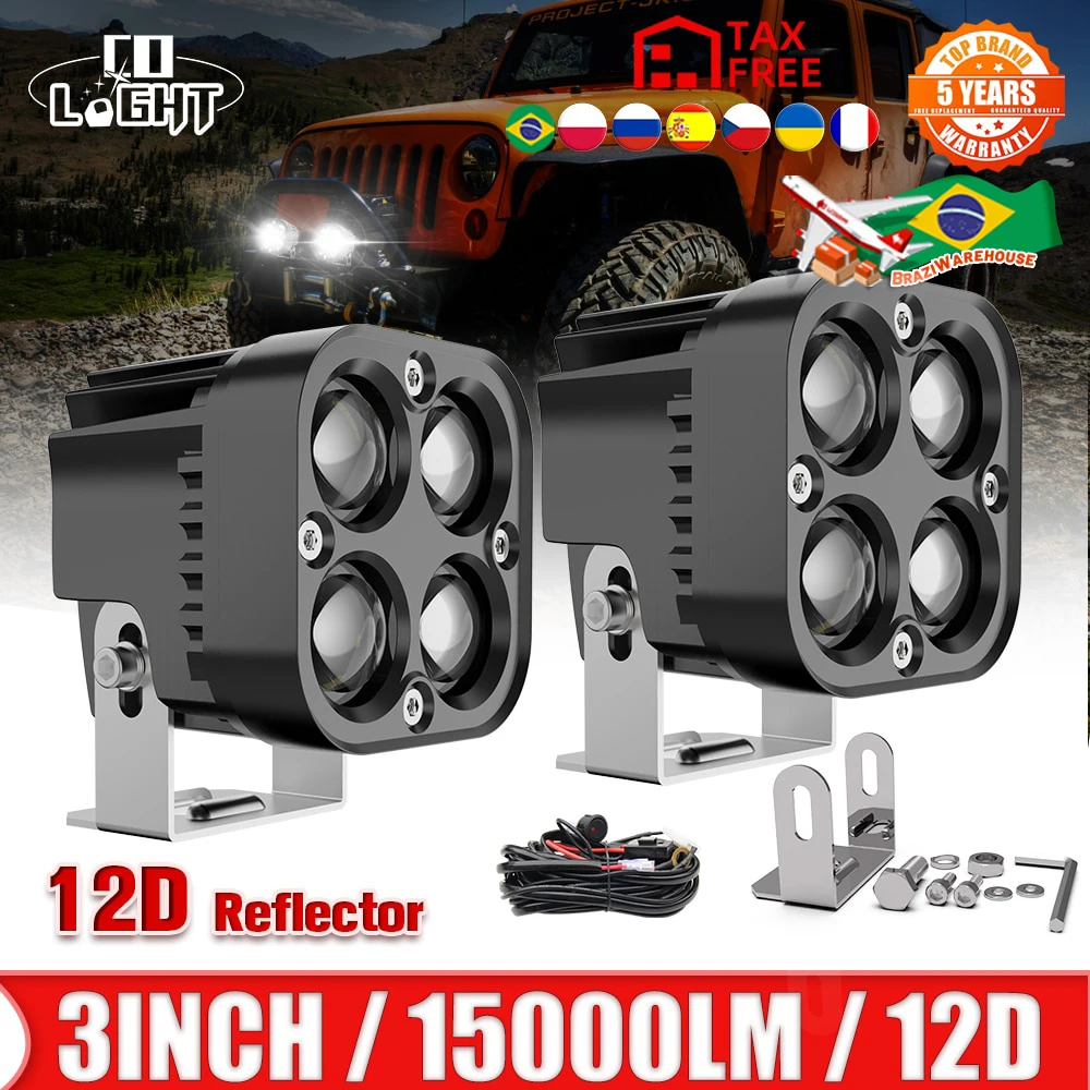Co Light Running Light Per Moto Led Fendinebbia 12V 24V Spotlight Drl Led Work Light Bar Per Auto Auto Niva Lada 4X4 Off Road