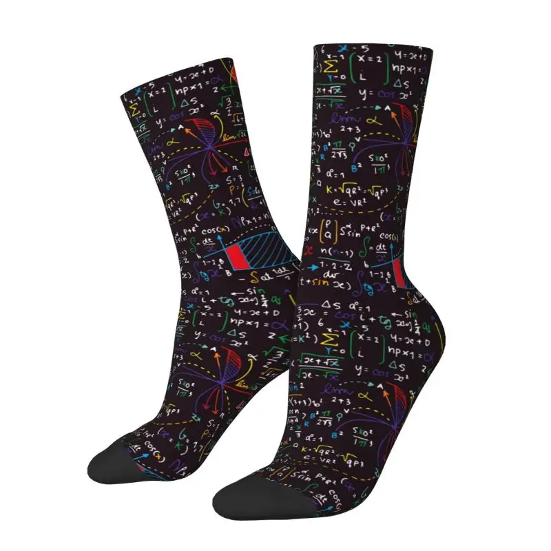 

Novelty Mens Colorful Math Design Dress Socks Unisex Comfortable Warm 3D Printing Science Geek Teacher Gift Crew Socks