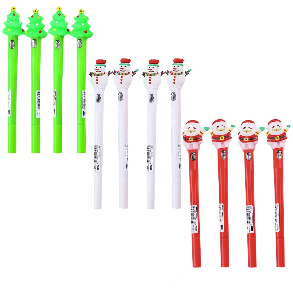 

1 Set 12 Pcs Christmas Lovely 05mm Gel Pen with Light (Random Color Style)