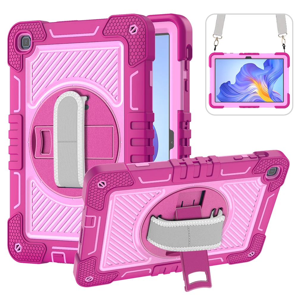 

Чехол для Huawei MatePad SE 10,4, чехол со встроенной вращающейся подставкой для Honor Pad X8, 10,1 дюйма, противоударный ремешок на плечо