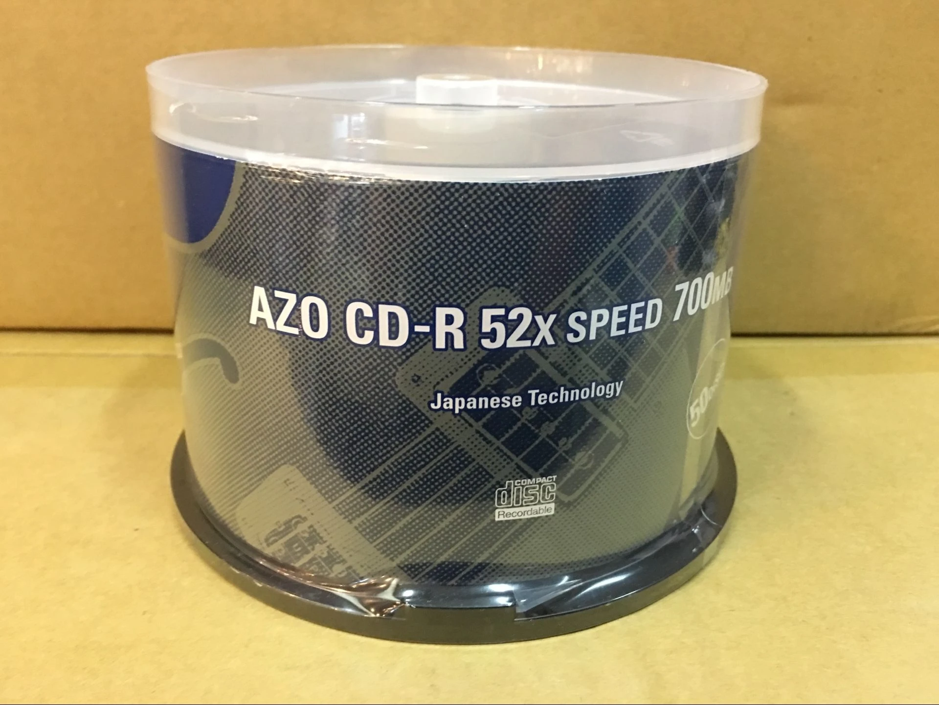 Azo-cd Disc em Branco Disco cd Azul Azo Cdr Música 80min 700mb 52x 50 Pcs por Lote