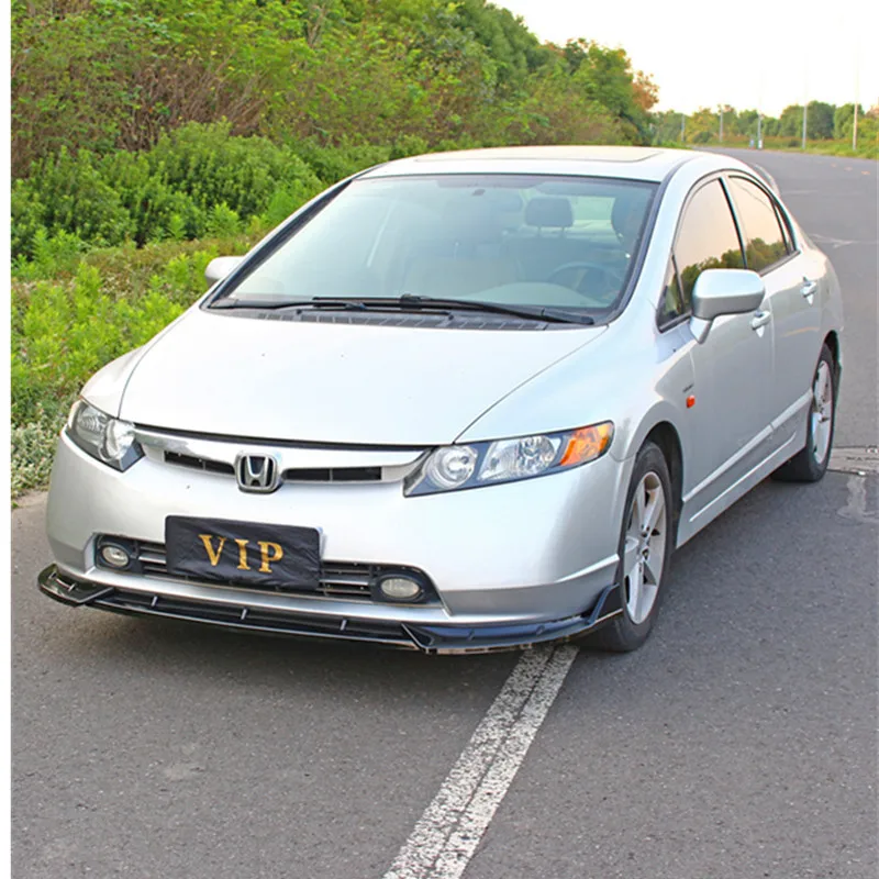 

Black Lower Lip Front Bumper Protect Front Skirt Spoiler for 06-11 8th Hooda Civic Body Kit Splitter Cover Trim Car Accessories