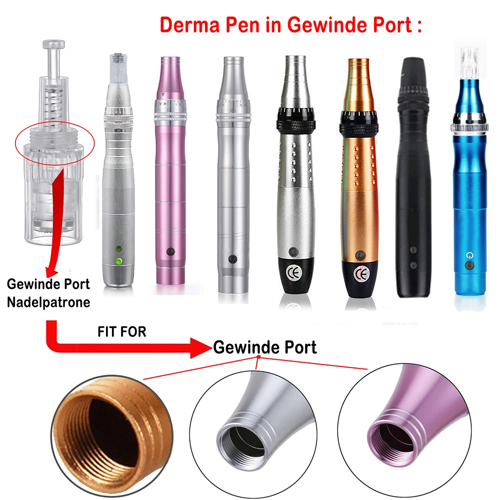 Cartuchos de Dermapen para micro mesoterapia elétrica, agulha do entalhe do parafuso, MTS, PMU, 9 pinos, 12 pinos, 24 pinos, 36 pinos, 42 pinos,