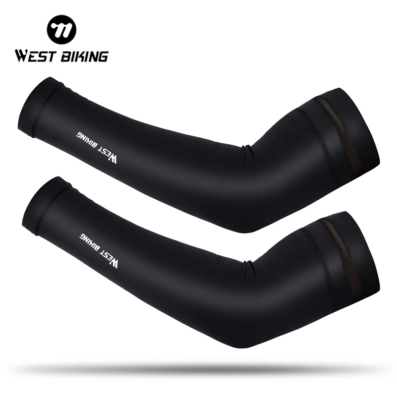 WEST BIKING Ice Silk Sports Arm Sleeves Cycling Arm Sleeves Cover Sun UV Protection Outdoor Running Fitness Summer sun protection arm sleeves arm sleeves cooling arm sleeves