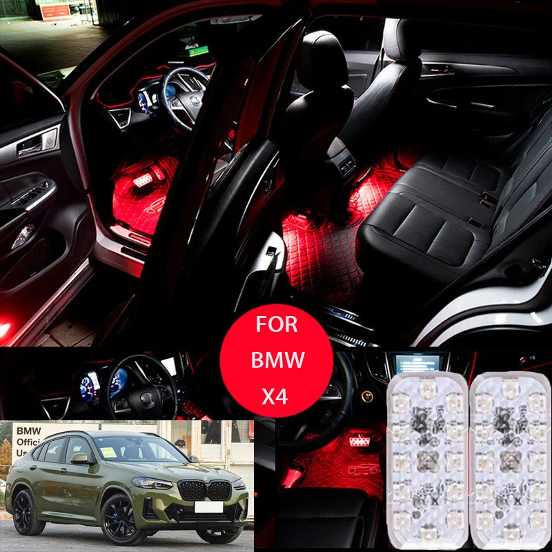 

FOR Bmw-x4 LED Car Interior Ambient Foot Light Atmosphere Decorative Lamps Party decoration lights Neon strips