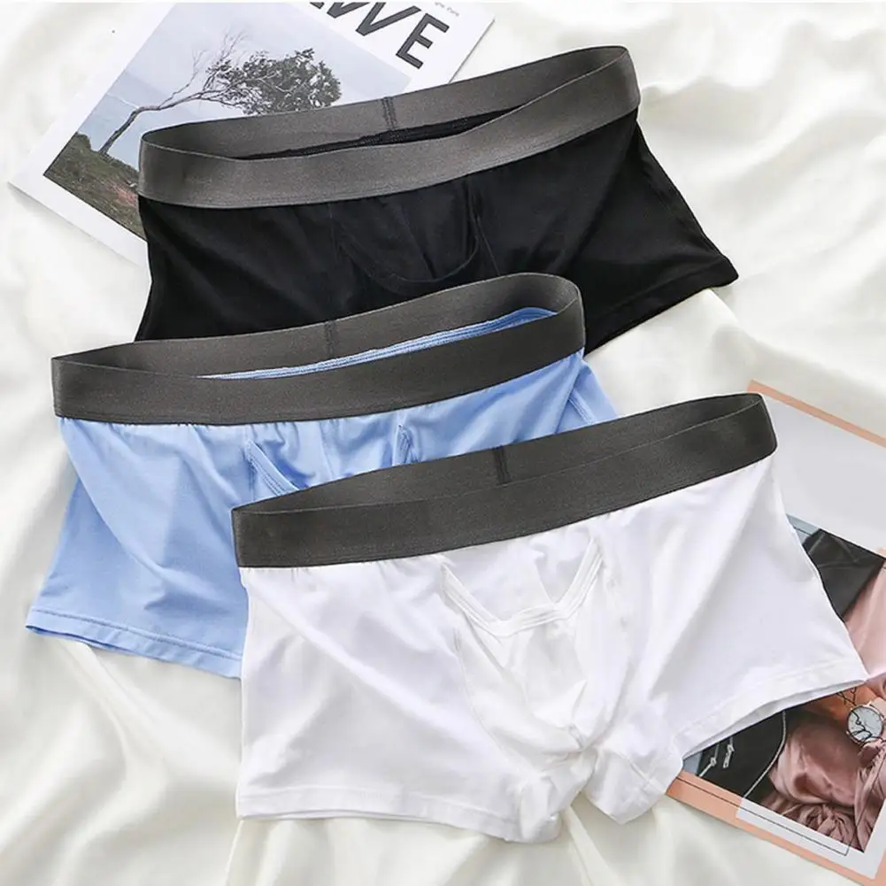 

Men Underwear Breathable Shorts Briefs Stretchy Stylish Simple Patchwork Color U Convex Shorts Briefs Daily Wear