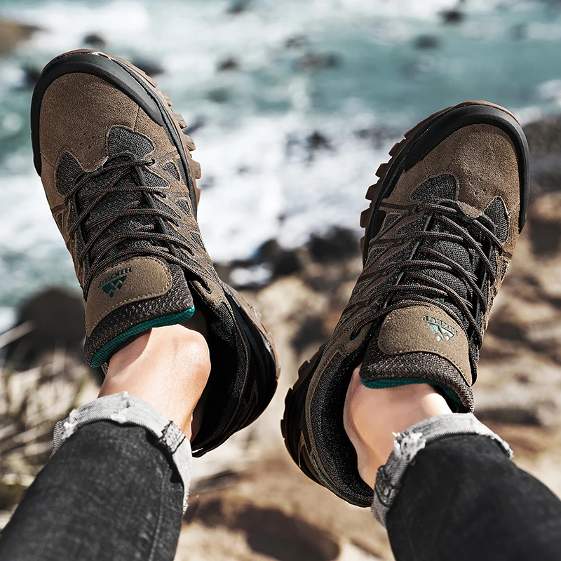 HIKEUP Modische Outdoor-Schuhe, Wandern, Herren, Sport, lässig, Bergtrekking-Stiefel, Camping-Sneaker für Herren, rutschfest, verschleißfest – Detail 17