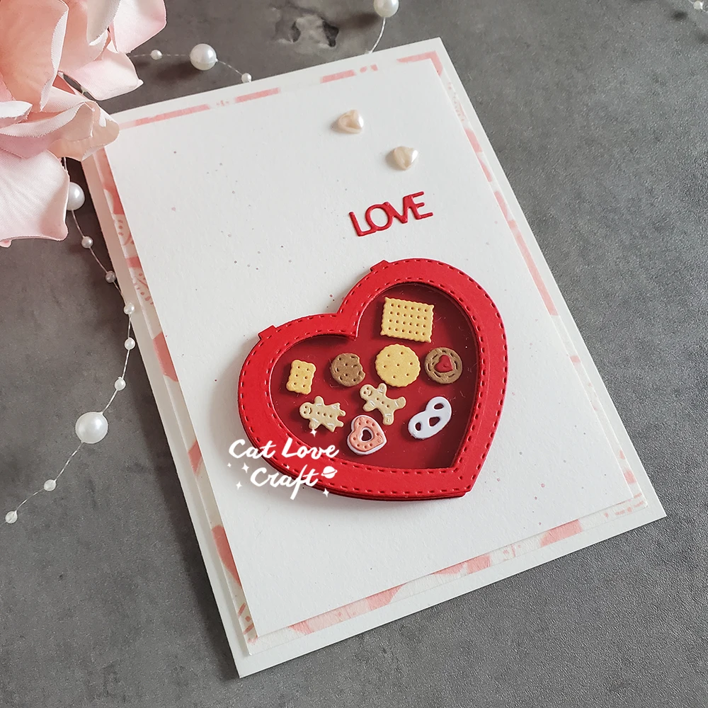 Catlove Love box with cookies Metal Cutting Dies Scrapbooking Mold Stencil Die Cuts Card Making DIY Craft Embossing New Dies