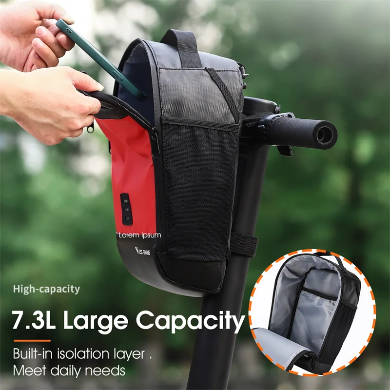 WEST BIKING Multifunctional Bike Handlebar Bag Electric Scooter MTB Road Cycling Bag With Water Bottle Pocket Shoulder Backpack