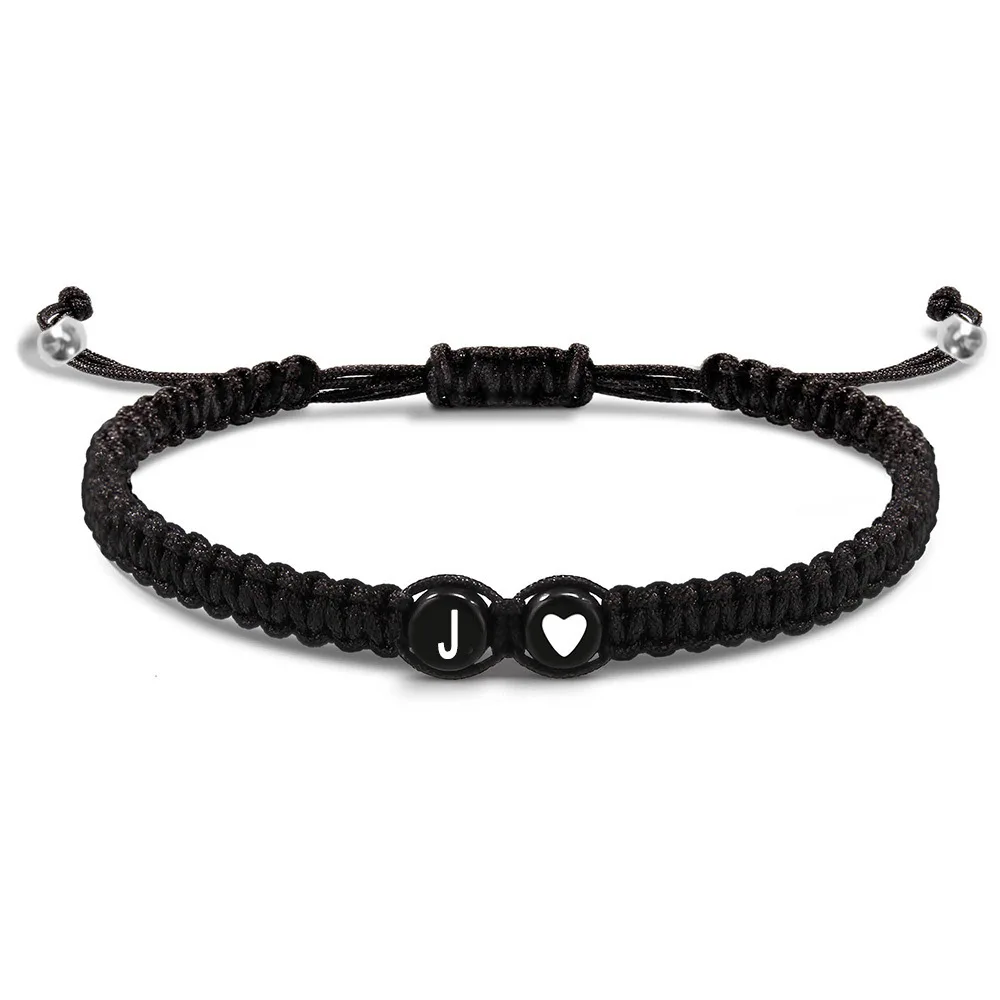 26 Buchstaben Initialen Herz Armbänder Handgefertigt Verstellbar A-Z Name Geflochtene Armbänder für Frauen Männer Freundschafts-Schmuck Geschenke – Detail 14