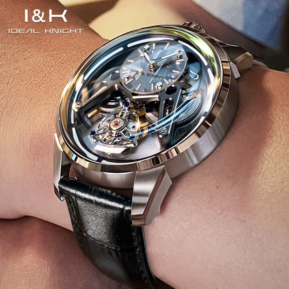 Ideal Knight Automatic Mechanical Watch for Men Flywheel Movement Sapphire Crystal Mirror Luminous Waterproof Wrist watch Male