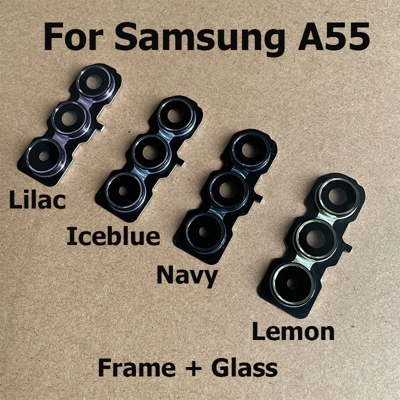 Back Camera Glass Lens Replacement with Frame Cover Adhesive Sticker