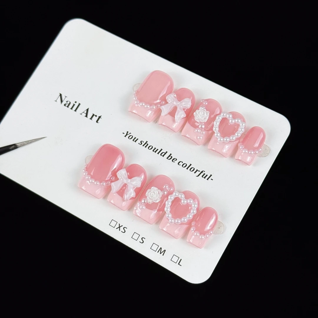10-Piece Luxury Hand-Painted 3D Pearl & Rose Embellishments Set