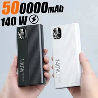 Lenovo 500000mAh 140W PowerBank Super Fast Charge Chargeur de batterie externe portable avec affichage LED pour iPhone 2