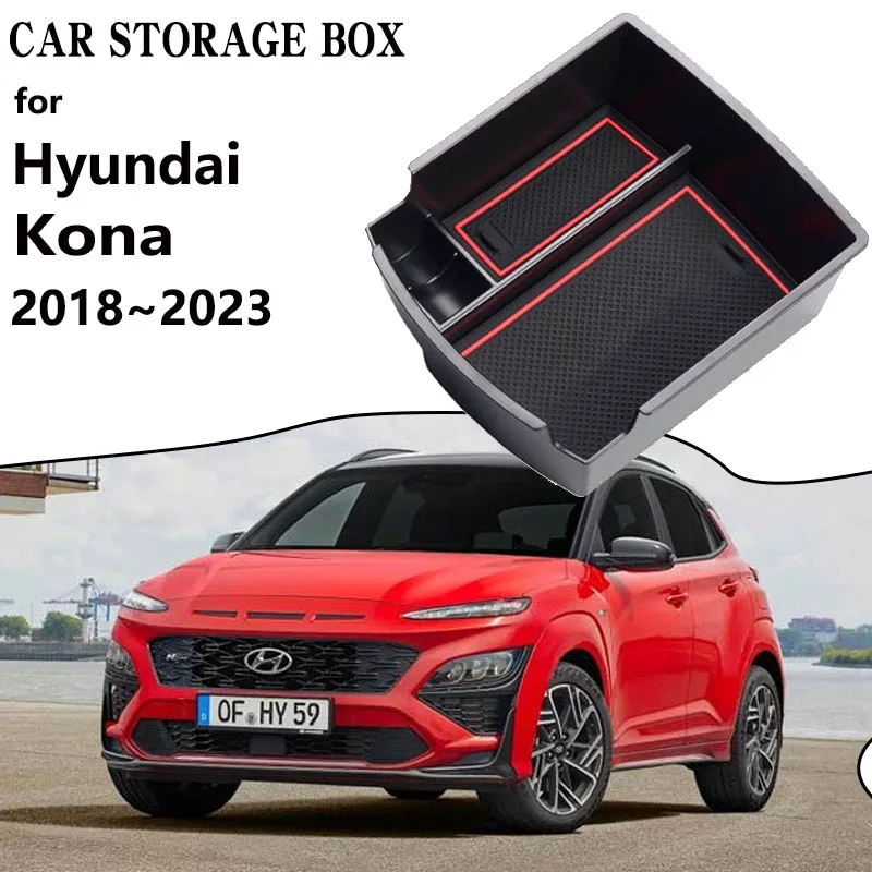 

Для Hyundai Kona 2018 2019 2020 2021 ~ 2023 Kauai автомобильный контейнер для хранения подлокотник Органайзер контейнер центральной консоли аксессуары для всякой всячины